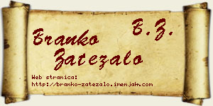 Branko Zatezalo vizit kartica